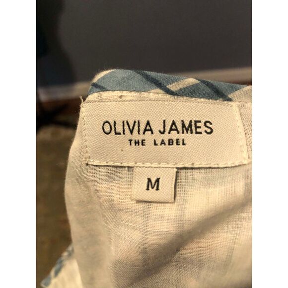 Olivia James the Label Delia Blue Plaid 100% Cotton Maxi Sundress, size M - Picture 6 of 6